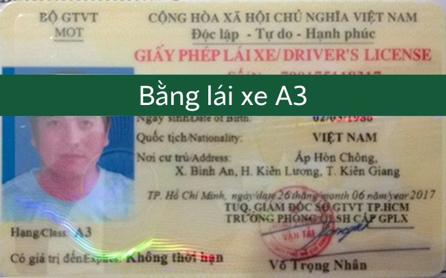 Bằng lái xe A3