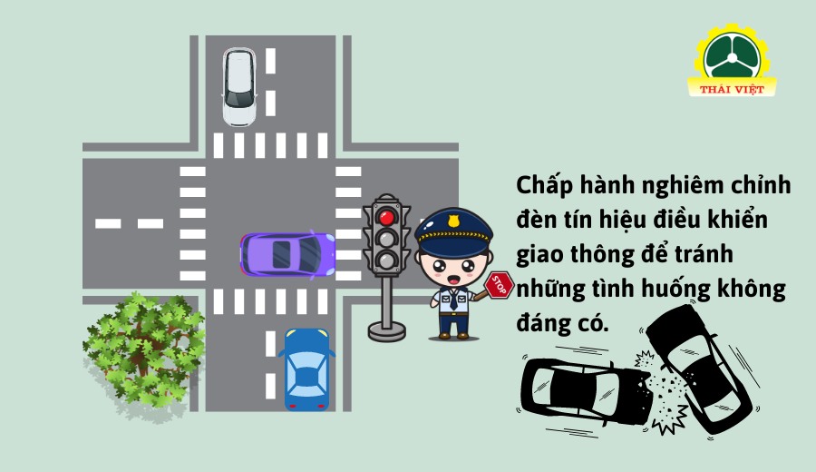 chấp hành đèn tín hiệu khi qua ngã tư